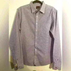 Untuckit Purple Checkered Print  Wrinkle Free Cotton Size L Slim Tall